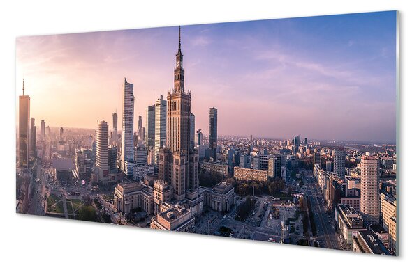 Panouri de sticlă panorama Varșovia Sunrise zgârie-nori