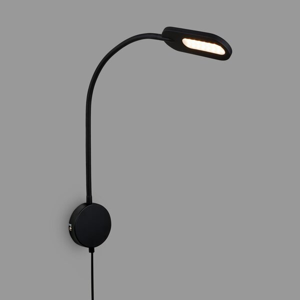 Briloner 2177015 aplică LED cu dimmer, negru, reglabil, Negru, Camera de zi / sufragerie, Metal, Lumină de lectură