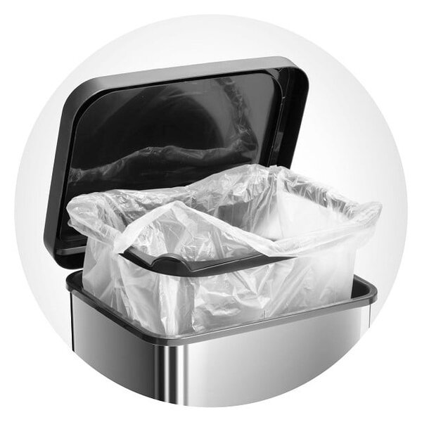 Coș de gunoi argintiu cu pedală din plastic 40 l Paso – Rotho
