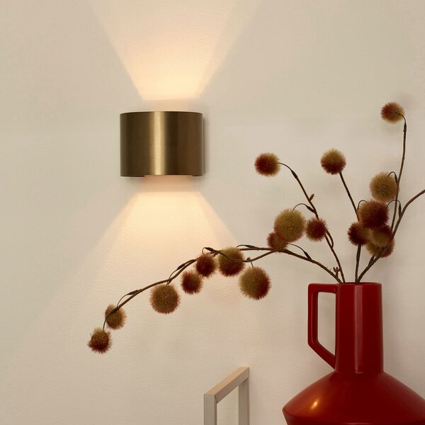 Lucide Aplică de perete LED Xio, rotundă, alamă antică, reglabil, Bronz / Alamă Veche, Hol, Metal, Modern