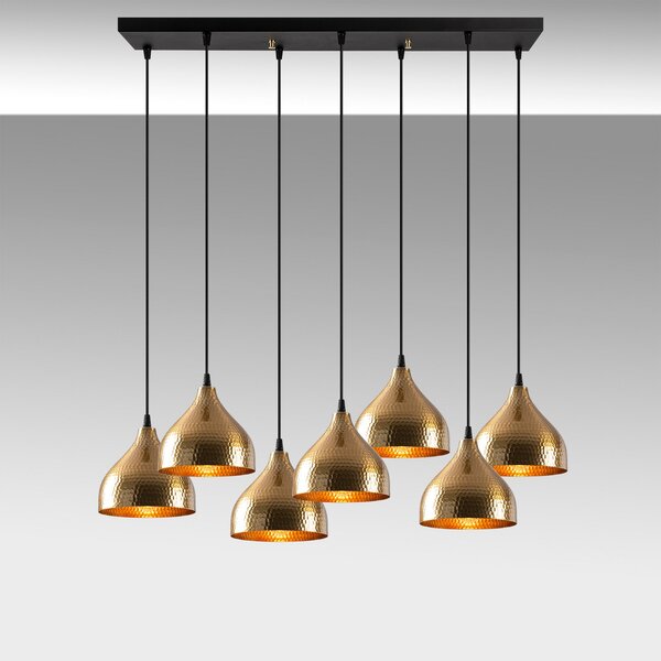 Opviq Tattoo lampă suspendată 6222 7 becuri aur, reglabil, Bronz / Alamă Veche, Camera de zi / sufragerie, Metal, Marocan / Oriental