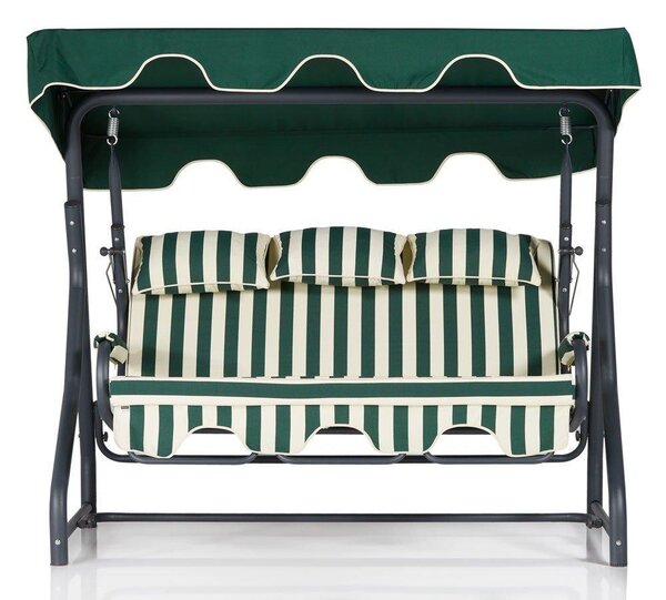 Balansoar de gradina cu 3 locuri Alico, Verde, 200x165x110 cm