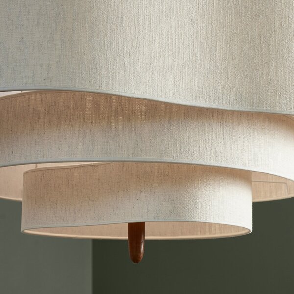 MARKET SET Pebble Lampă suspendată din material textil, crem, Ø 78 cm, reglabil, Bej, Camera de zi / sufragerie, Țesătură / Textil, Design