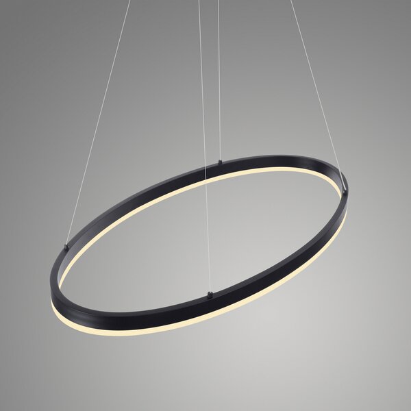 Paul Neuhaus Titus lampă suspendată LED, ovală 80x39cm, reglabil, Negru, Camera de zi / sufragerie, Metal, Modern