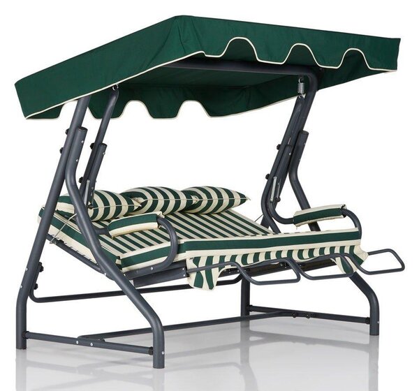 Balansoar de gradina cu 3 locuri Alico, Verde, 200x165x110 cm