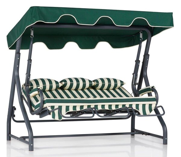 Balansoar de gradina cu 3 locuri Alico, Verde, 200x165x110 cm
