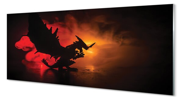 Tablouri pe sticlă nori dragon negru
