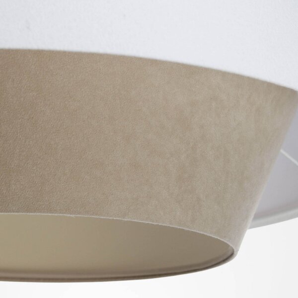 Maco Design Sensei doblo lampă suspendată, alb/bej, Ø 50 cm, textil, reglabil, Alb, Camera de zi / sufragerie, Țesătură / Textil