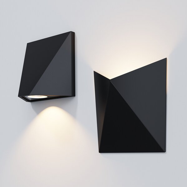 Maytoni Beekman aplică LED exterior 3.000 K negru, Negru, Metal, Modern