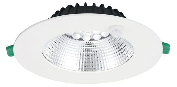 Sylvania LED downlight Insaver Slim, IP44, Ø 17,5 cm, senzor, Alb, Studiu / Birou, Aluminiu, Corpuri de iluminat încastrate rotunde