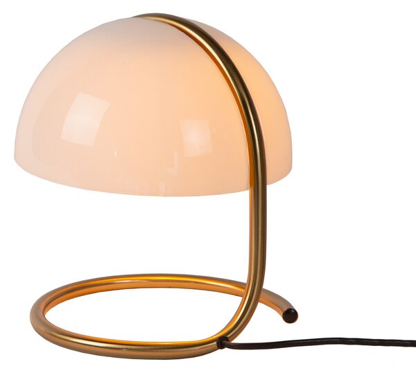 Lucide Cato lampă de masă retro abajur sticlă sablată alb, Alb, Camera de zi / sufragerie, Sticlă, Vintage