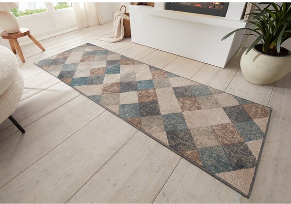 Covor tip traversă albastru/bej 80x200 cm Terrain – Hanse Home