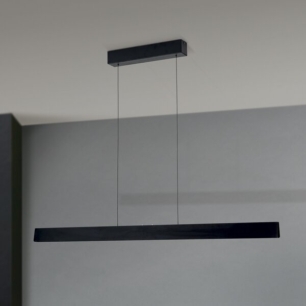 ORION Lampă suspendată cu LED Tara, negru, lungime 120 cm, aluminiu/oțel, reglabil, Negru, Camera de zi / sufragerie, Metal, Modern