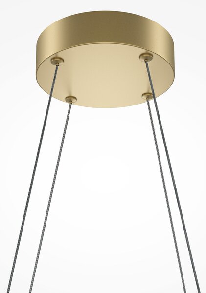 Maytoni Lampă suspendată LED Halo, culoare alamă, lungime 103,5 cm, reglabil, Auriu / Alamă, Camera de zi / sufragerie, Aluminiu, Modern
