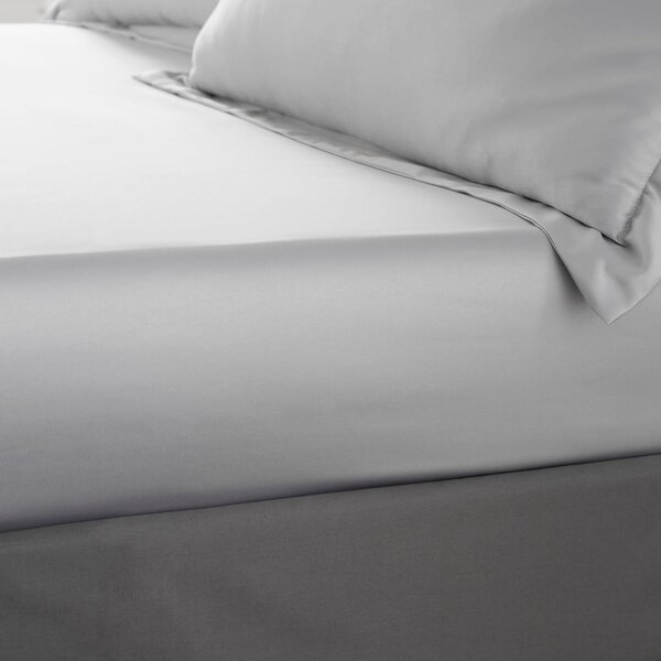 Cearceaf gri din satin cu elastic 150x200 cm Silky Soft – Catherine Lansfield