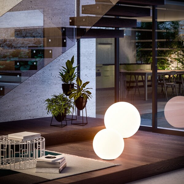Linea Light LED lampă de podea Oh!, Ø 55 cm, E27, policarbonat, alb, Alb, Plastic