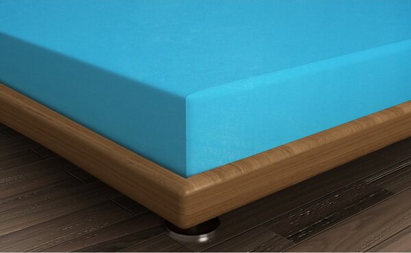 Cearceaf albastru din bumbac cu elastic 140x190 cm - Mijolnir