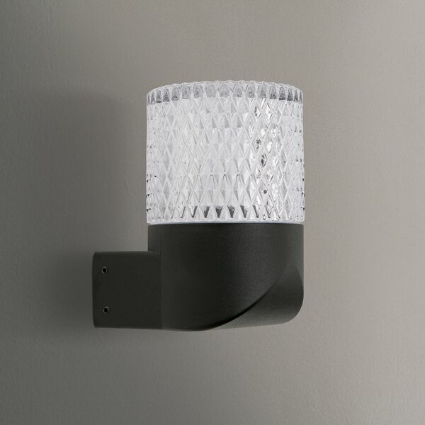 ORION LED lampă de perete pentru exterior Mondo, negru, înălțime 12 cm, aluminiu, Negru, Aluminiu, Modern