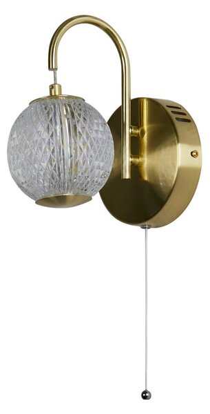 Searchlight Aplică de perete cu LED Allure culoare alamă, oțel, acrilic, întrerupător, Auriu / Alamă, Camera de zi / sufragerie, Metal