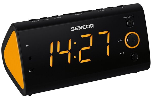 Ceas deșteptător radioSencor SRC 170 OR cu alarmă, portocaliu