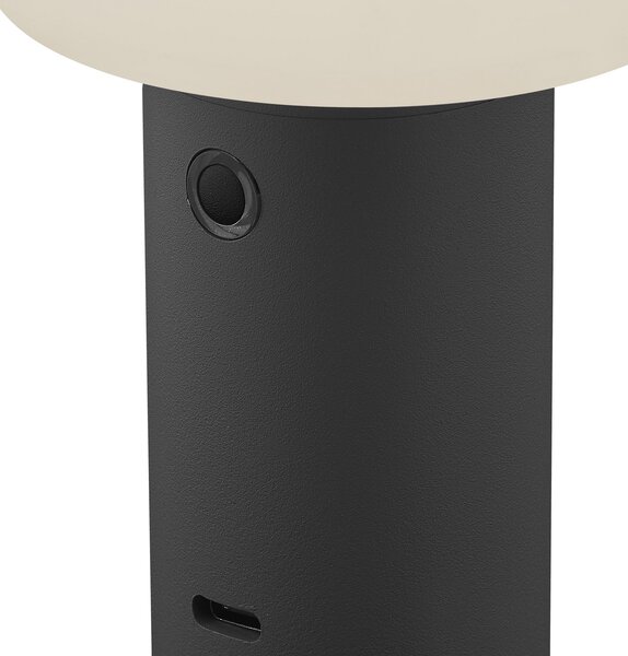 HELL Tiny-B LED lampă de masă reîncărcabilă, negru, înălțime 13 cm, IP54, USB, reglabil, Negru, Plastic, Viața tânără