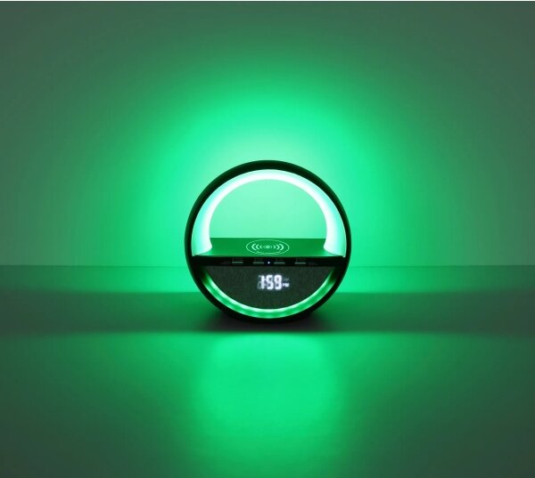 Globo 39907S - Lampă de birou reîncărcabilă LED RGBW Dot cu difuzor SOUNDRA LED/3,5W/5V 1800 mAh