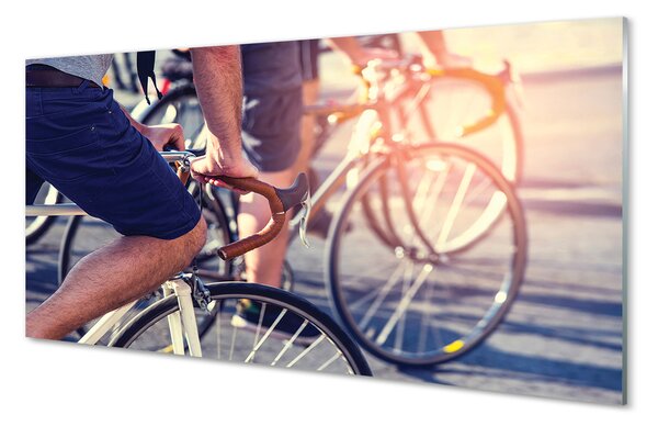 Tablouri pe sticlă biciclişti persoane