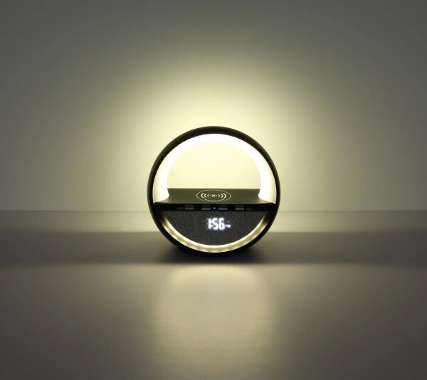 Globo 39907S - Lampă de birou reîncărcabilă LED RGBW Dot cu difuzor SOUNDRA LED/3,5W/5V 1800 mAh
