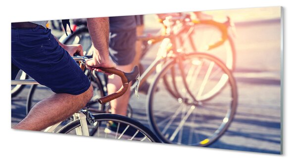 Tablouri pe sticlă biciclişti persoane