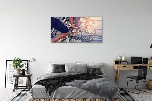 Tablouri pe sticlă biciclişti persoane