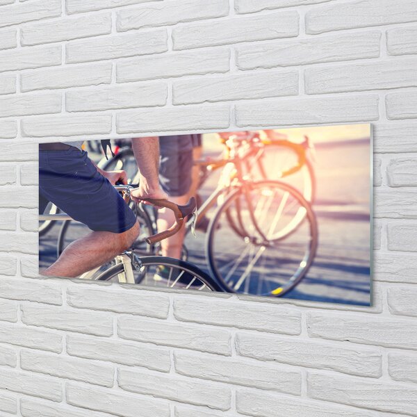 Tablouri pe sticlă biciclişti persoane