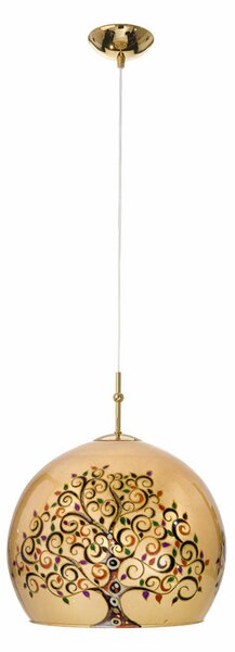 KOLARZ Kolarz lampă suspendată Luna, Ø 30 cm, colorată, metal/vidră, reglabil, Multicolor, Camera de zi / sufragerie, Sticlă, Design