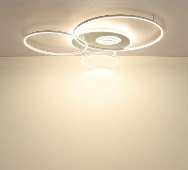 Globo 48466-70W-LED Plafonieră LED dimabilă INVERTINA 70W/230V 105x26,5 cm albă + telecomandă
