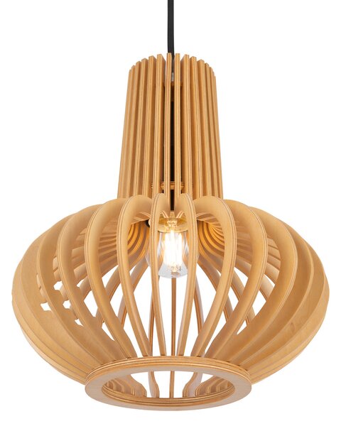 Maytoni Lampă suspendată Roots, Ø 25 cm, înălțime 29 lemn/negru, reglabil, Lemn, Camera de zi / sufragerie, Lemn