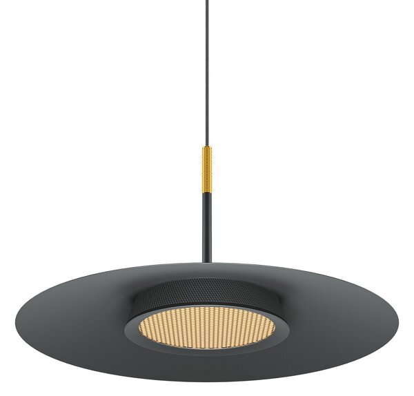 Maytoni Lampă suspendată LED El, Ø 35 cm, negru, aluminiu, Negru, Camera de zi / sufragerie, Aluminiu, Modern