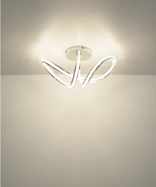 Globo 67440D - Plafonieră LED dimabilă EVANGELINE LED/40W/230V crom lucios + telecomandă