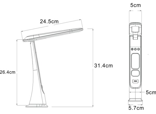 Globo 58476 - Lampă de birou LED reîncărcabilă, tactilă și cu reglare a luminozității AVERIE LED/2W/5V