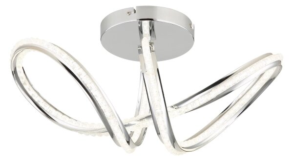 Globo 67440D - Plafonieră LED dimabilă EVANGELINE LED/40W/230V crom lucios + telecomandă