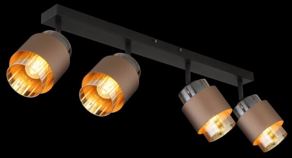 Globo 15560-4C - Corp de iluminat tip spot MILLEY 4xE27/40W/230V, negru/bronz