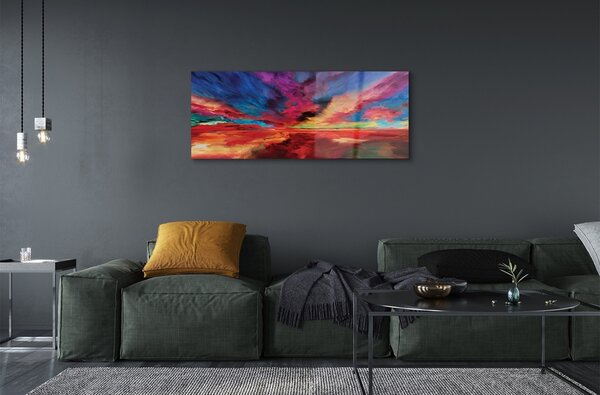 Tablouri pe sticlă fractali colorate