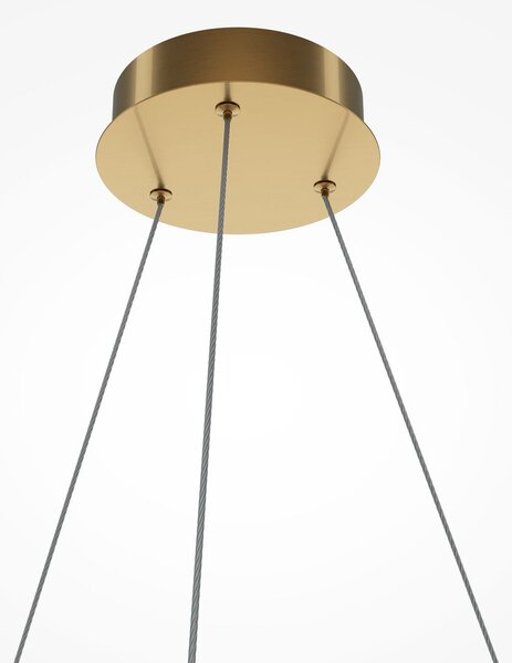 Maytoni Lampă suspendată LED Breeze, Ø 60 cm, alamă/netedă, acrilic, Auriu / Alamă, Camera de zi / sufragerie, Metal, Design