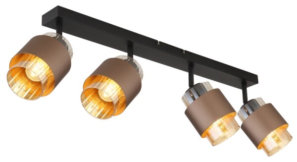 Globo 15560-4C - Corp de iluminat tip spot MILLEY 4xE27/40W/230V, negru/bronz