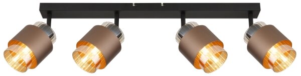 Globo 15560-4C - Corp de iluminat tip spot MILLEY 4xE27/40W/230V, negru/bronz