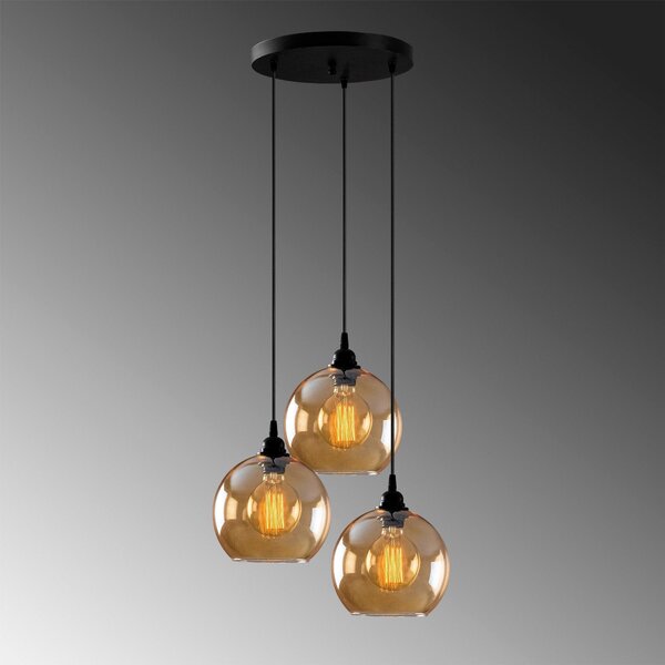 Lustra Lampal, Auriu - Negru, 44x44x116 cm