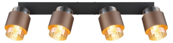Globo 15560-4C - Corp de iluminat tip spot MILLEY 4xE27/40W/230V, negru/bronz