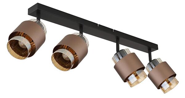 Globo 15560-4C - Corp de iluminat tip spot MILLEY 4xE27/40W/230V, negru/bronz