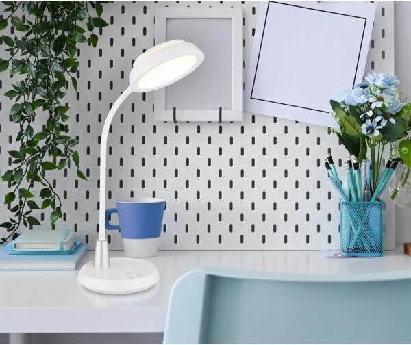 Globo 58496W - Lampă de birou tactilă LED reglabilă KIRK LED/12W/230V albă
