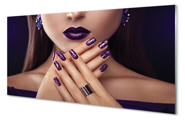 Panouri de sticlă mâini de sex feminin buzele violet