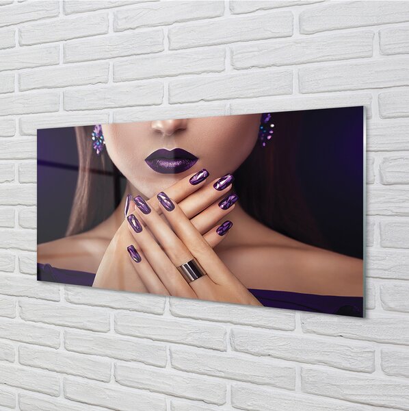 Panouri de sticlă mâini de sex feminin buzele violet