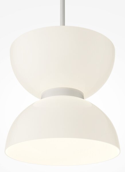 Maytoni Lampă suspendată LED Kyoto, alb, Ø 22 cm, sticlă, metal, Alb, Camera de zi / sufragerie, Sticlă, Scandinavă